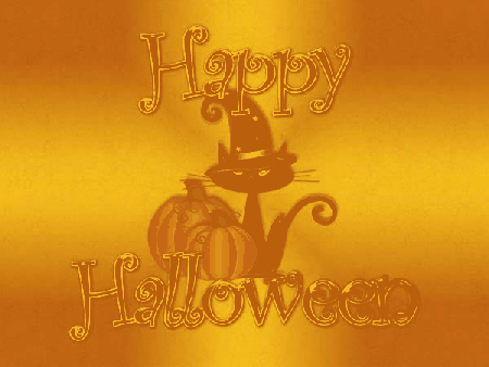 Czarny kot szczęśliwego Halloween
